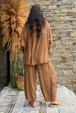 Kiti Paisley Damask Artist Smock Walnut